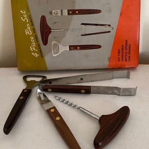 Vintage Bartenders Set of 4 Tools NIB